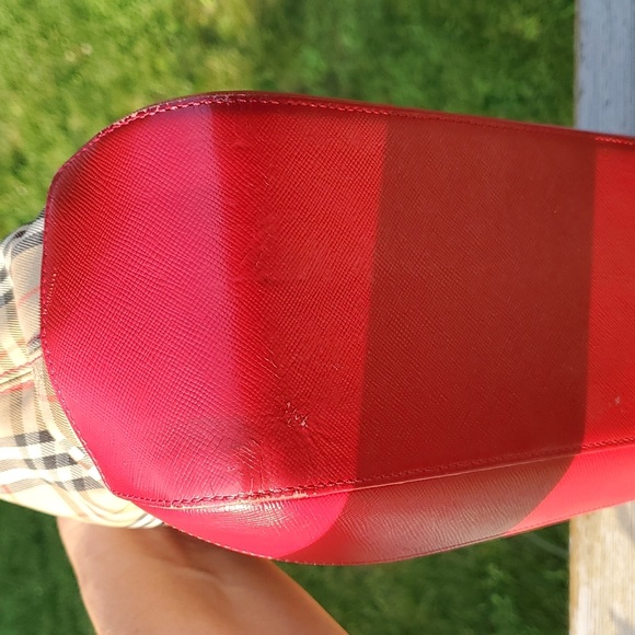 Burberry Haymarket Check Canvas/Leather handbag - Picture 5 of 17